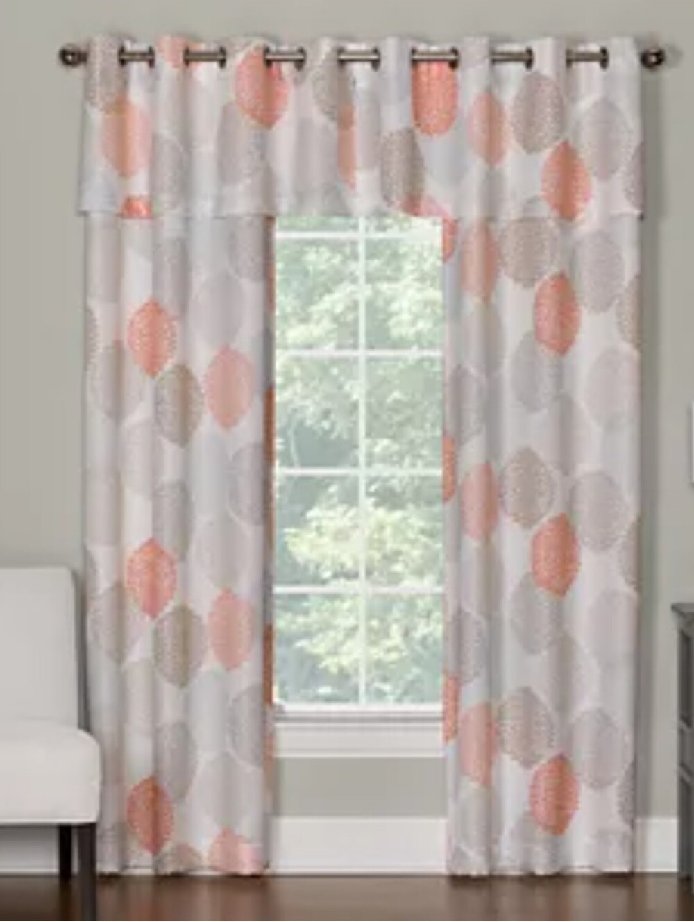 The Big One Grommet Top Pannels Window Curtains Dahlia Dot 80"×84" 2 Pack.
